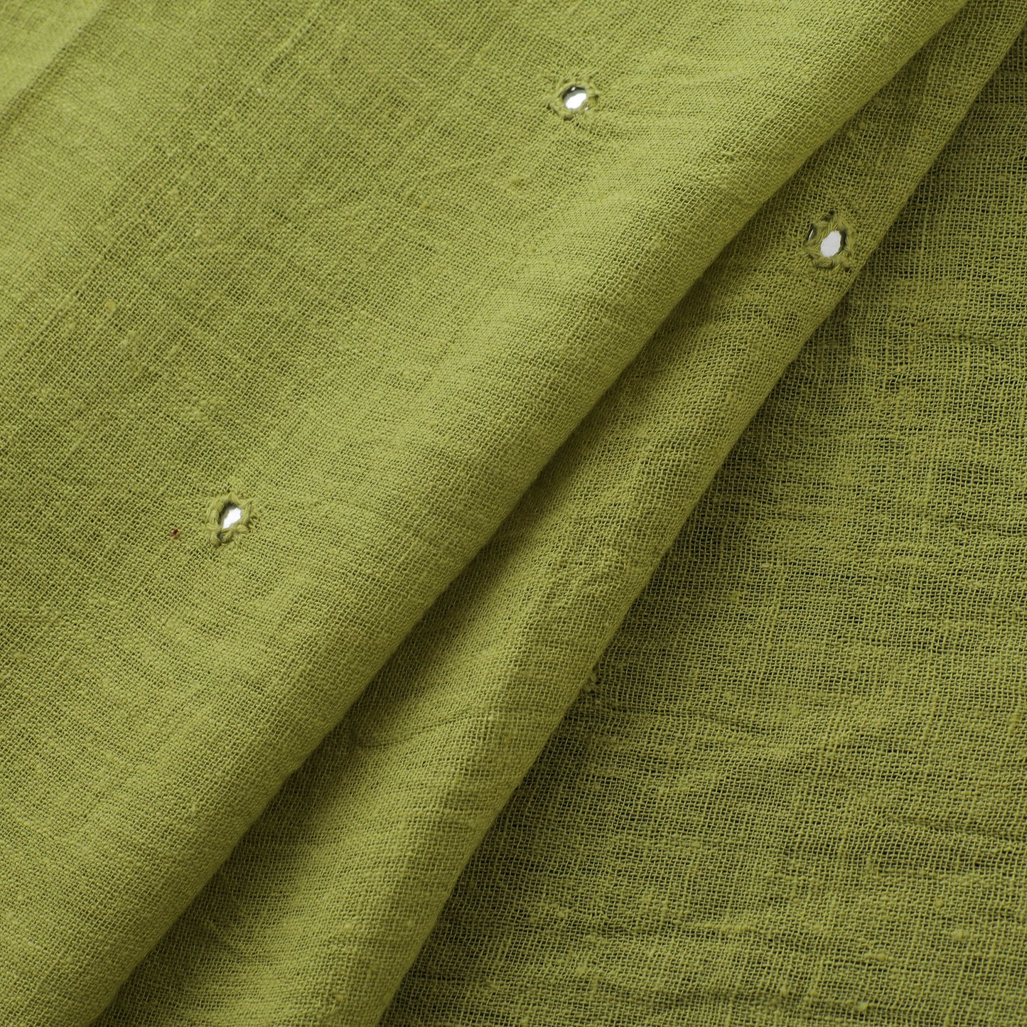 Kutch Organic Kala Cotton Mirror Work Pure Handwoven Fabric 15