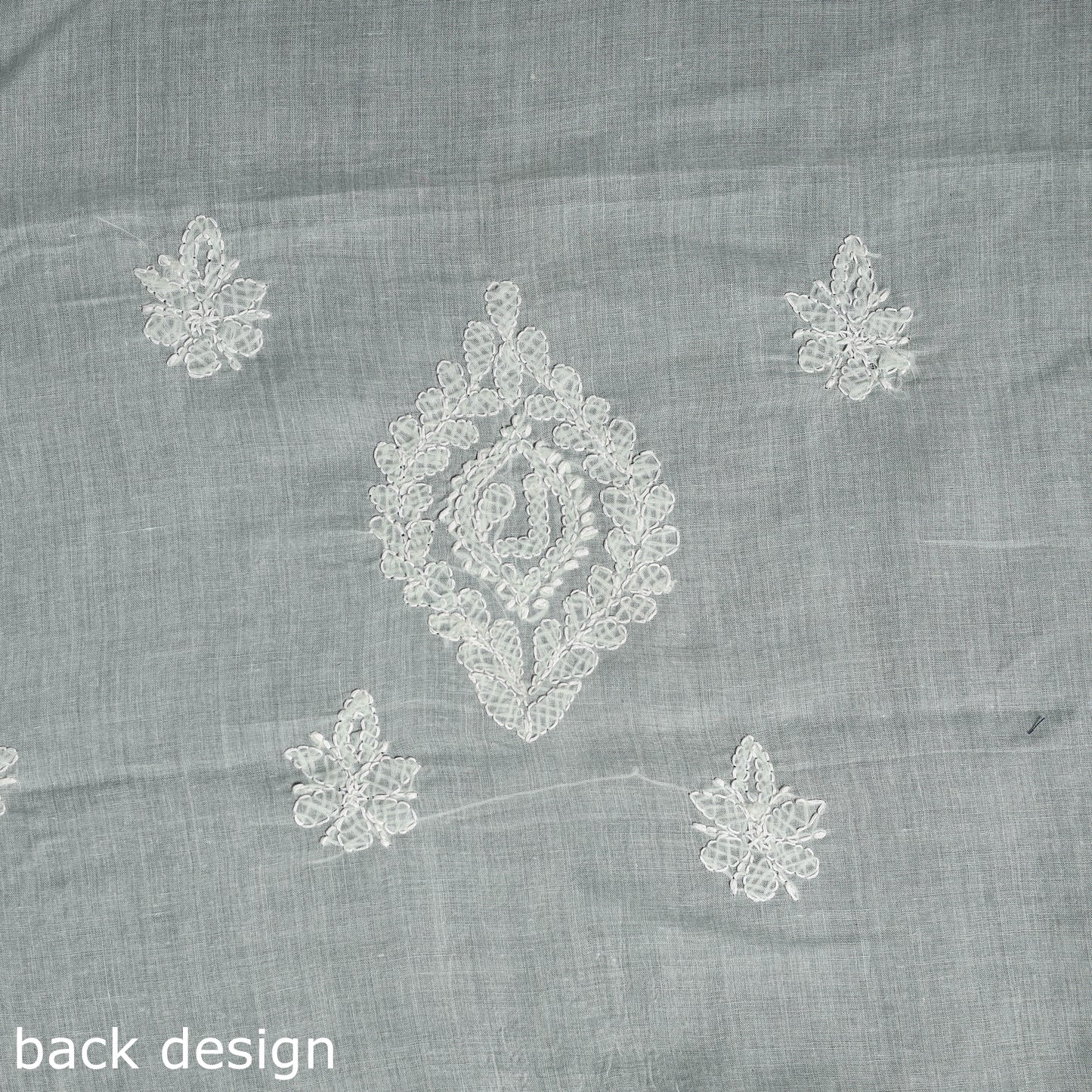 Green Chikankari with Parsi Style Embroidery Cotton Kurta Material