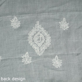 Green Chikankari with Parsi Style Embroidery Cotton Kurta Material