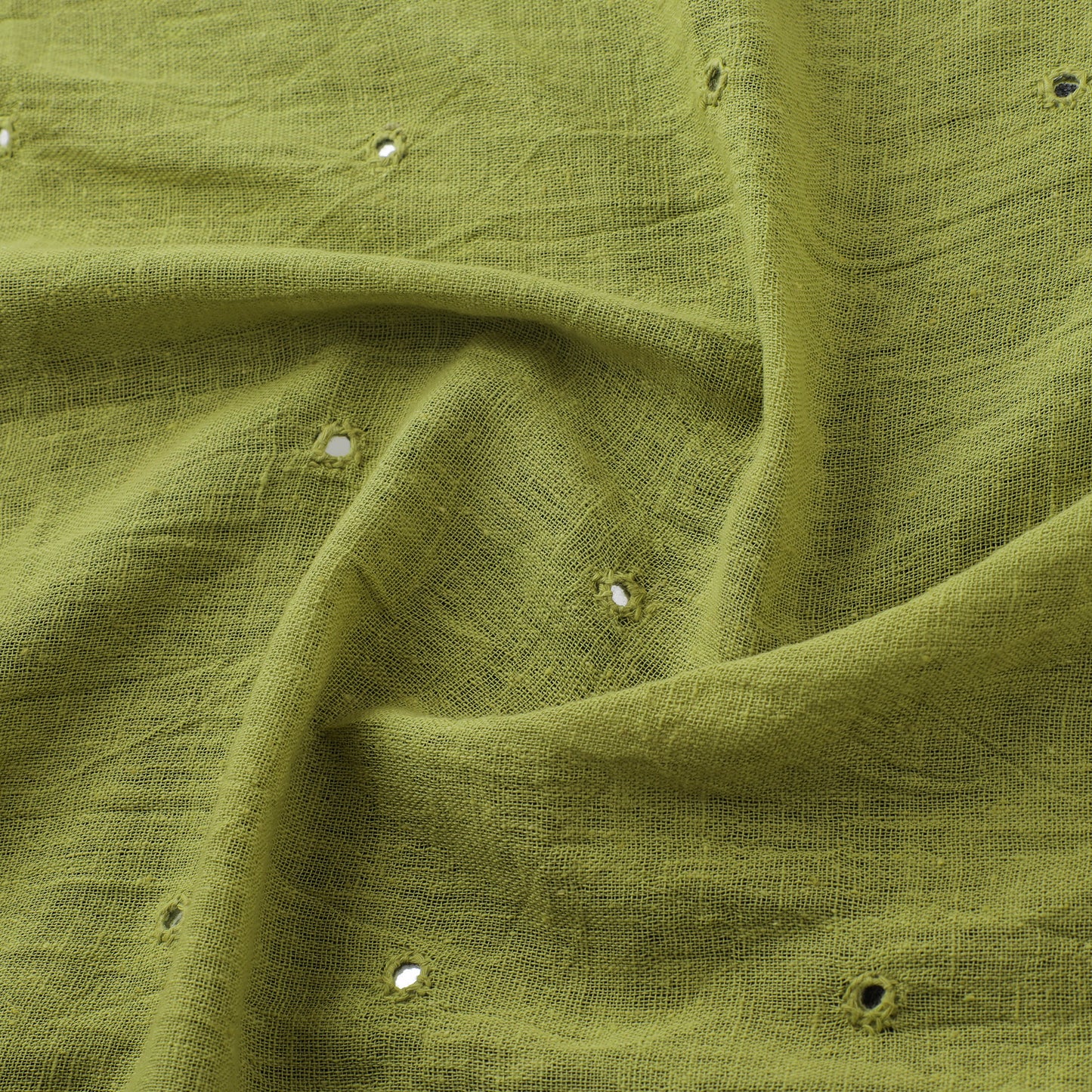 Kutch Organic Kala Cotton Mirror Work Pure Handwoven Fabric 15