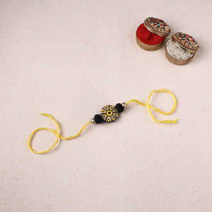 Black - Bishnupur Handpainted Terracotta Rakhi 49