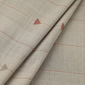 Grey Handspun Handloom Natural Dyed Cotton Jamdani Fabric