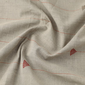 Grey Handspun Handloom Natural Dyed Cotton Jamdani Fabric