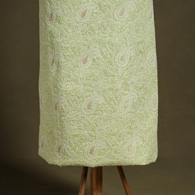 Yellow Chikankari with Parsi Style Embroidery Cotton Kurta Material