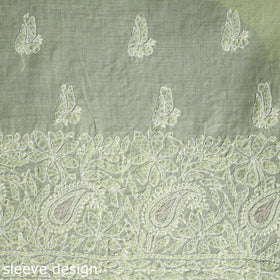 Yellow Chikankari with Parsi Style Embroidery Cotton Kurta Material