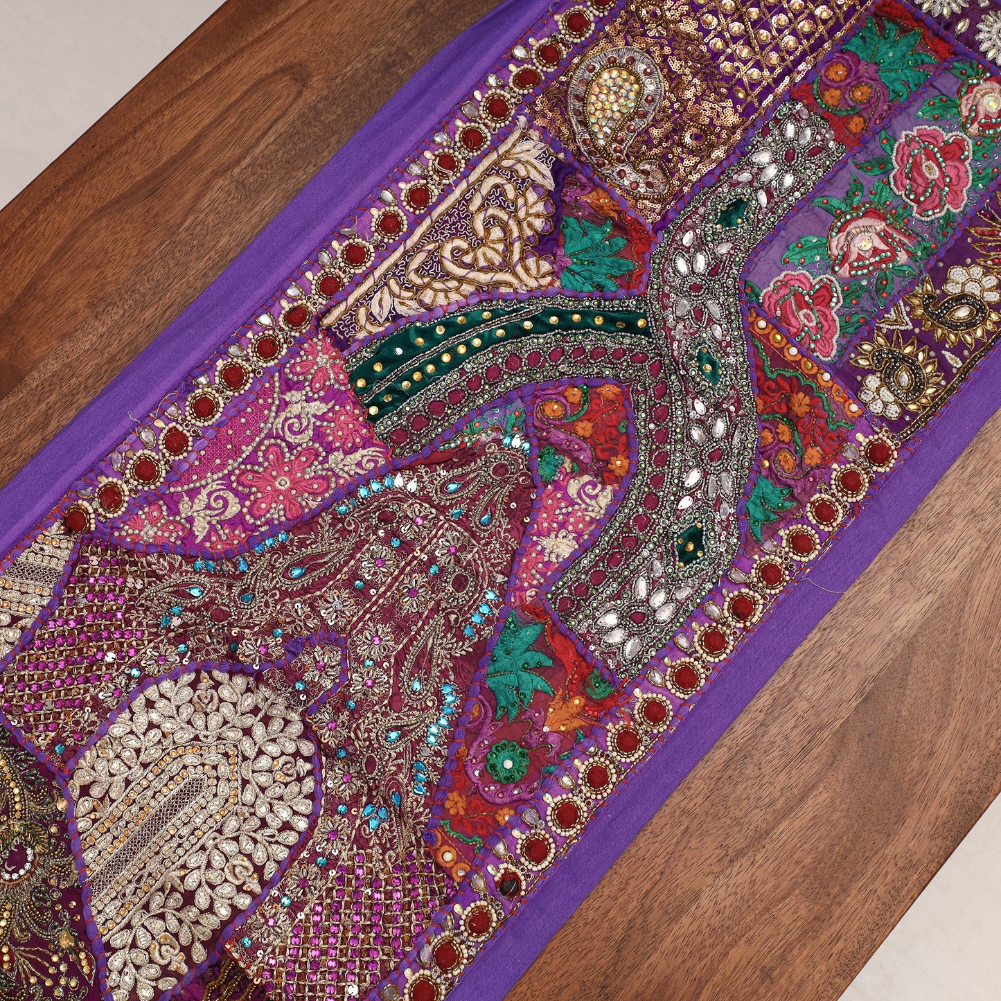 Banjara Vintage Embroidery Table Runner (60 x 18 in)