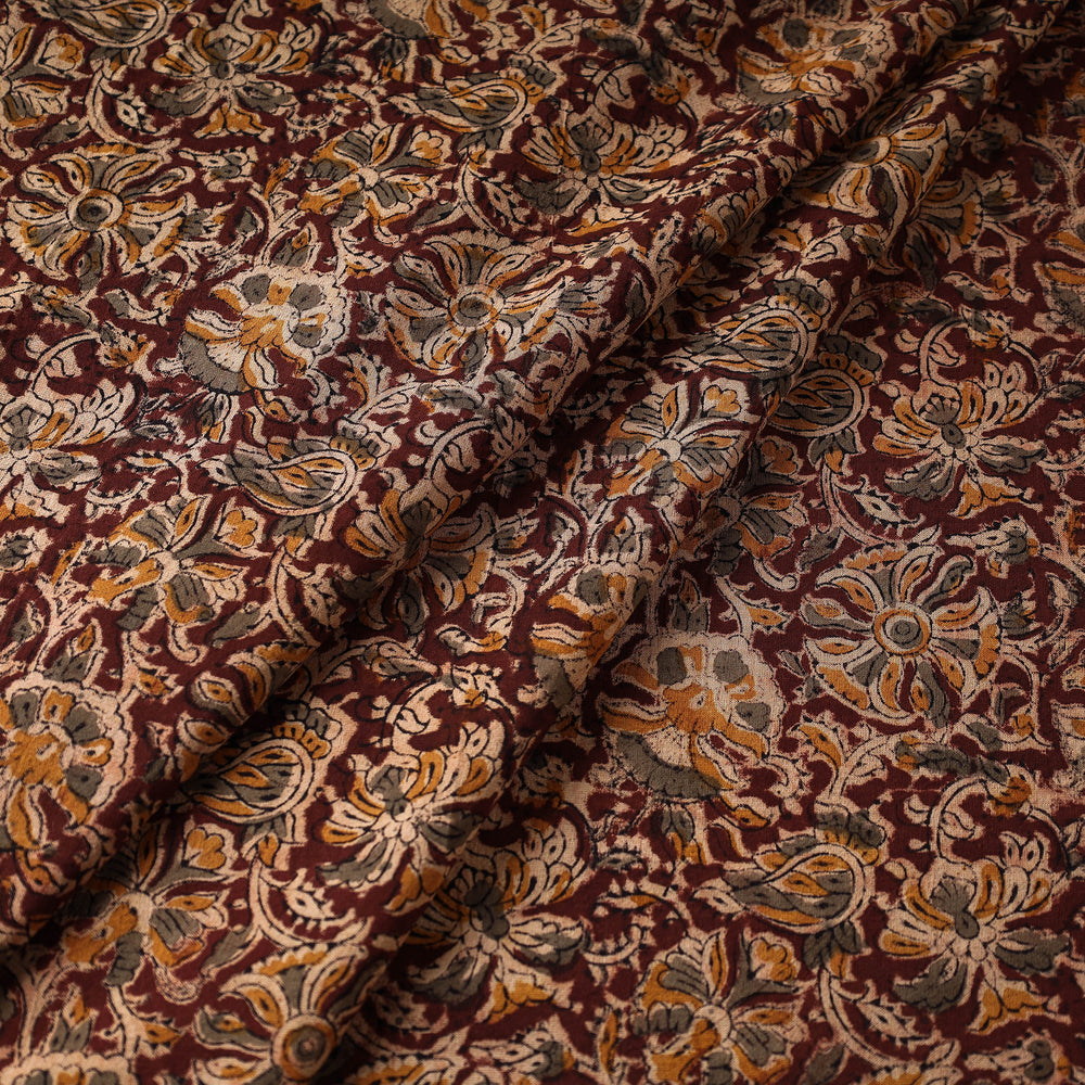 Brown - Kalamkari Block Printed Cotton Fabric