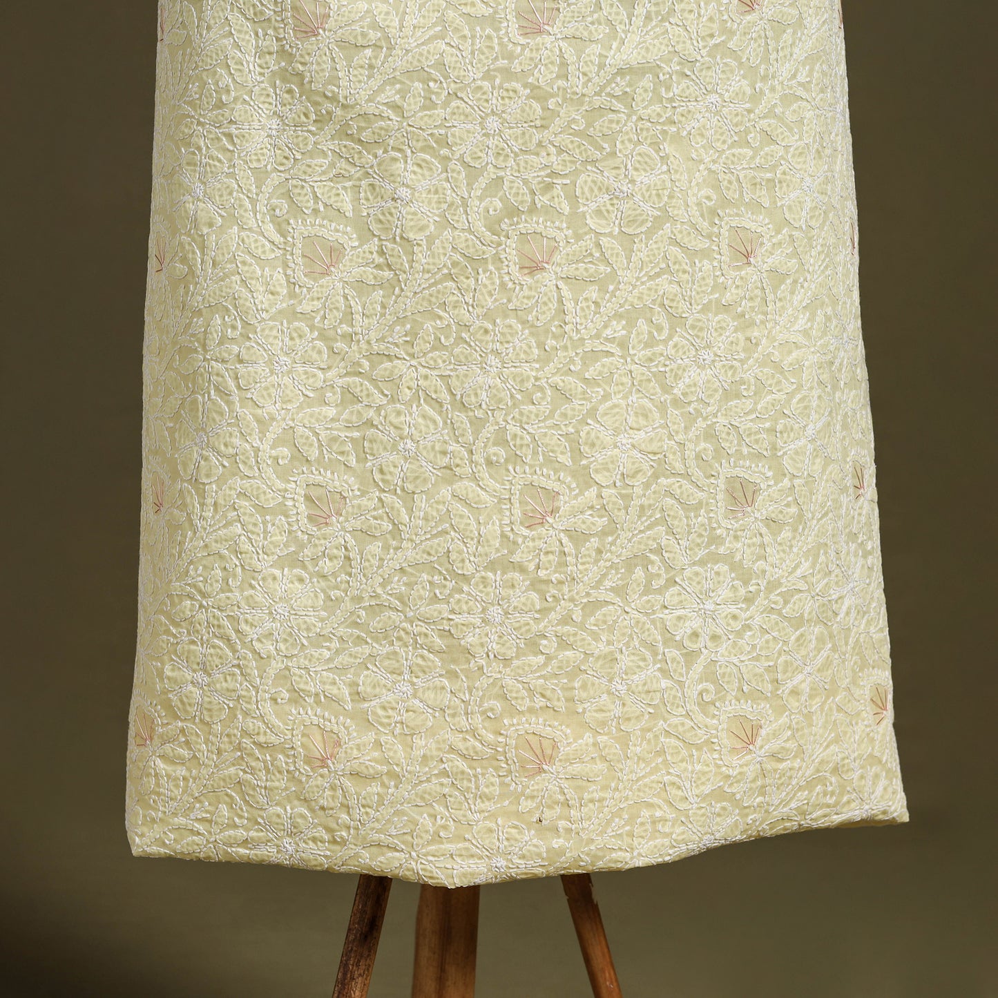 Chikankari with Parsi Style Embroidery Cotton Kurta Material