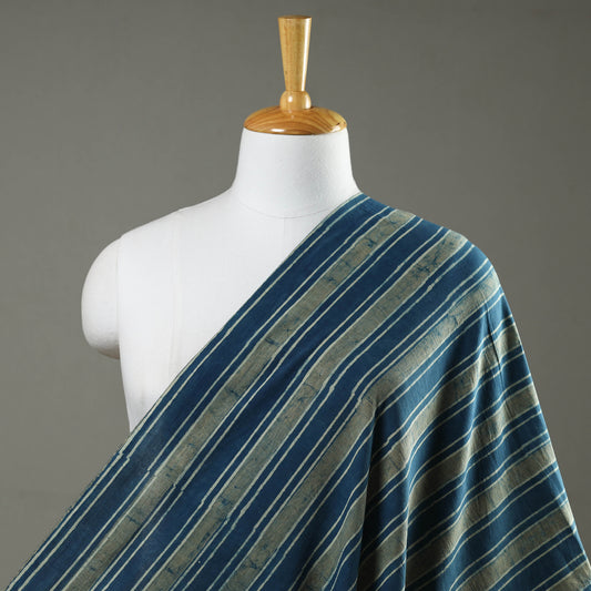 Blue - Akola Hand Block Printed Cotton Fabric
