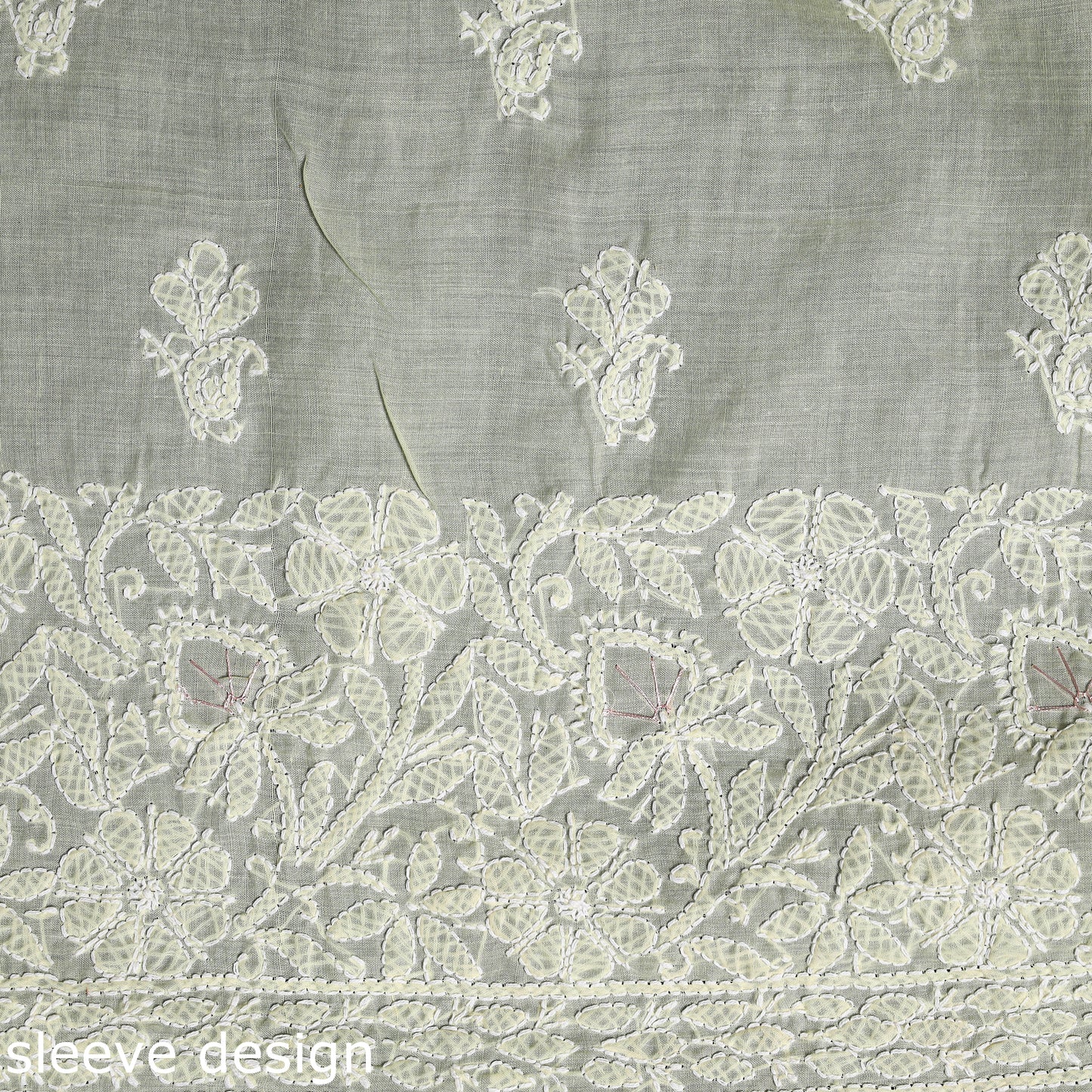 Chikankari with Parsi Style Embroidery Cotton Kurta Material