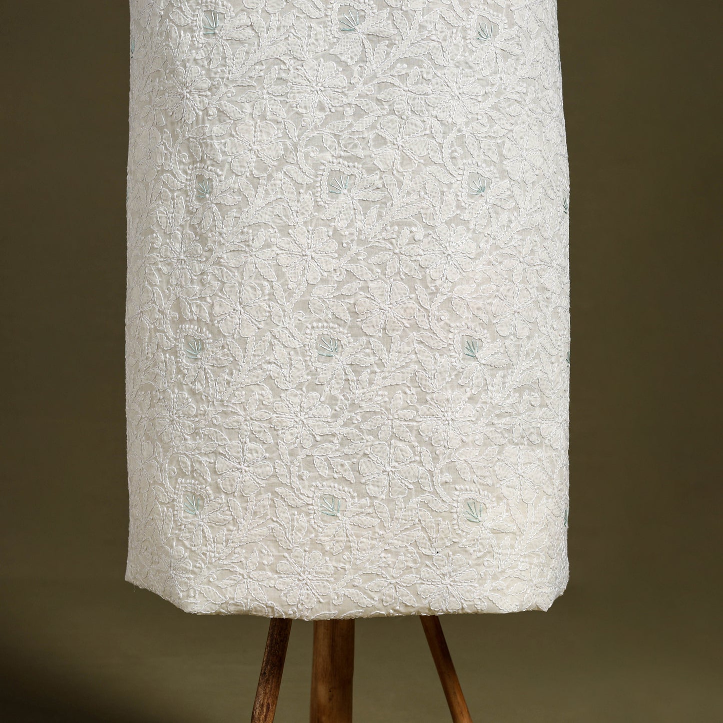 Chikankari with Parsi Style Embroidery Cotton Kurta Material