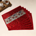  Red Tagai Embroidery Table Mats