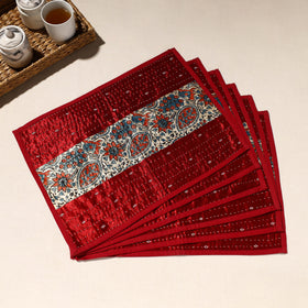  Red Tagai Embroidery Table Mats