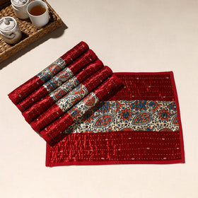  Red Tagai Embroidery Table Mats