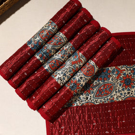  Red Tagai Embroidery Table Mats