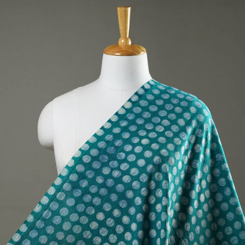 Blue - Akola Hand Block Printed Cotton Fabric