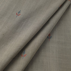 Grey Handspun Handloom Natural Dyed Cotton Jamdani Fabric