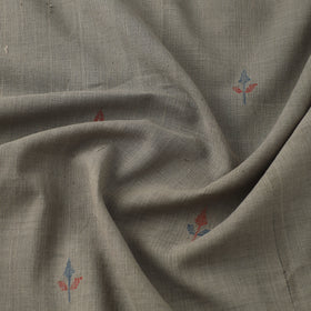 Grey Handspun Handloom Natural Dyed Cotton Jamdani Fabric