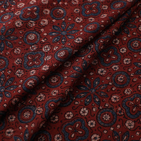 Kutch Hand Block Print Natural Dyed Cotton Ajrakh Fabric 01
