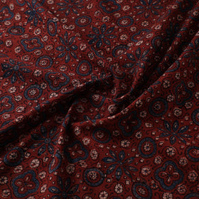 Kutch Hand Block Print Natural Dyed Cotton Ajrakh Fabric 01