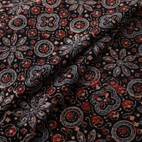 Kutch Hand Block Print Natural Dyed Cotton Ajrakh Fabric 02