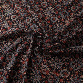 Kutch Hand Block Print Natural Dyed Cotton Ajrakh Fabric 02