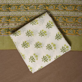 Green - 3pc chanderi silk unstitched sanganeri dress