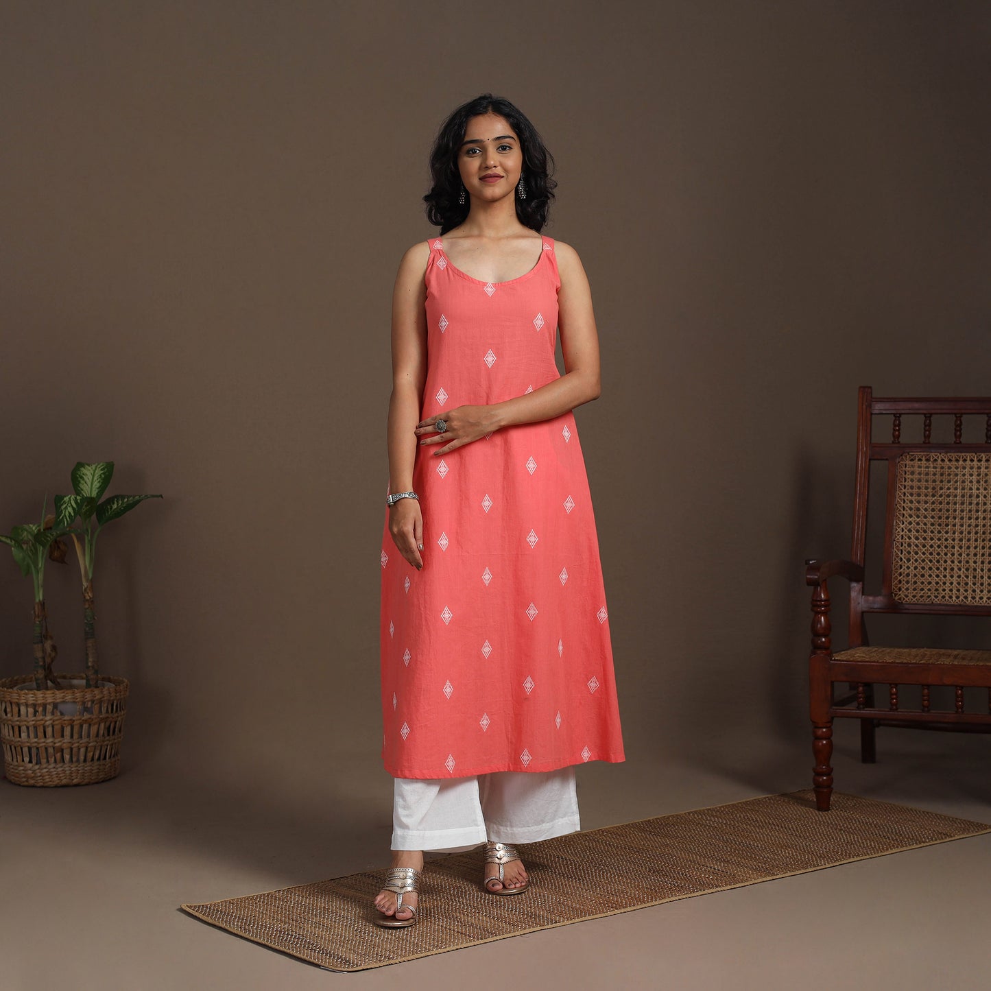 A-Line Cotton Jacquard Kurta