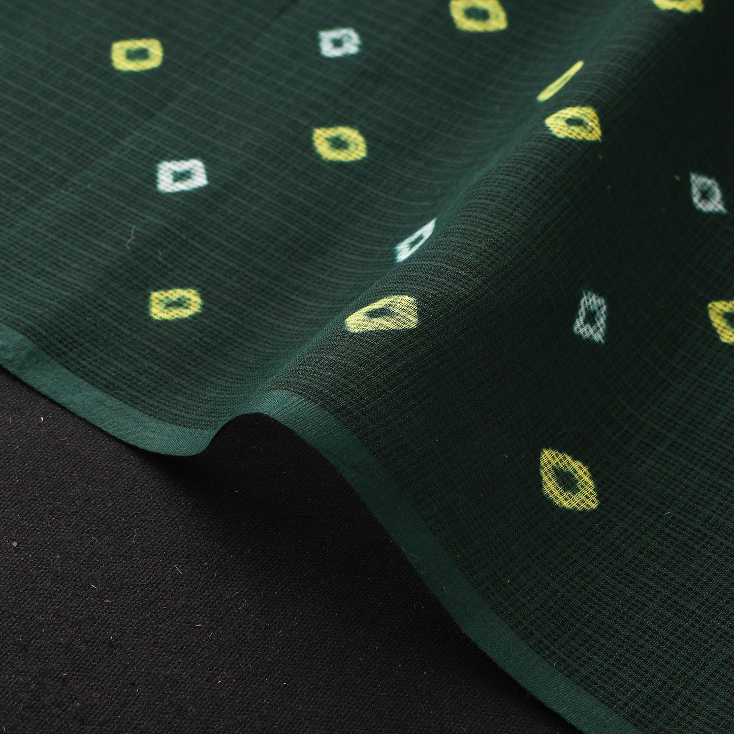 Green - Kota Doria Cotton Bandhani Tie-Dye Fabric 14