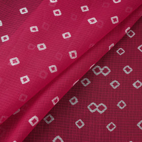 Pink - Kota Doria Cotton Bandhani Tie-Dye Fabric 15