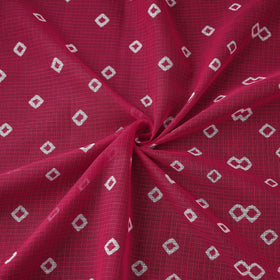Pink - Kota Doria Cotton Bandhani Tie-Dye Fabric 15