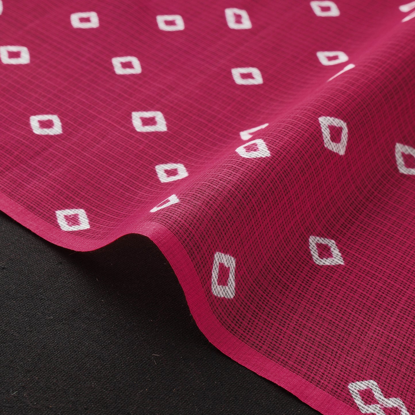 Pink - Kota Doria Cotton Bandhani Tie-Dye Fabric 15