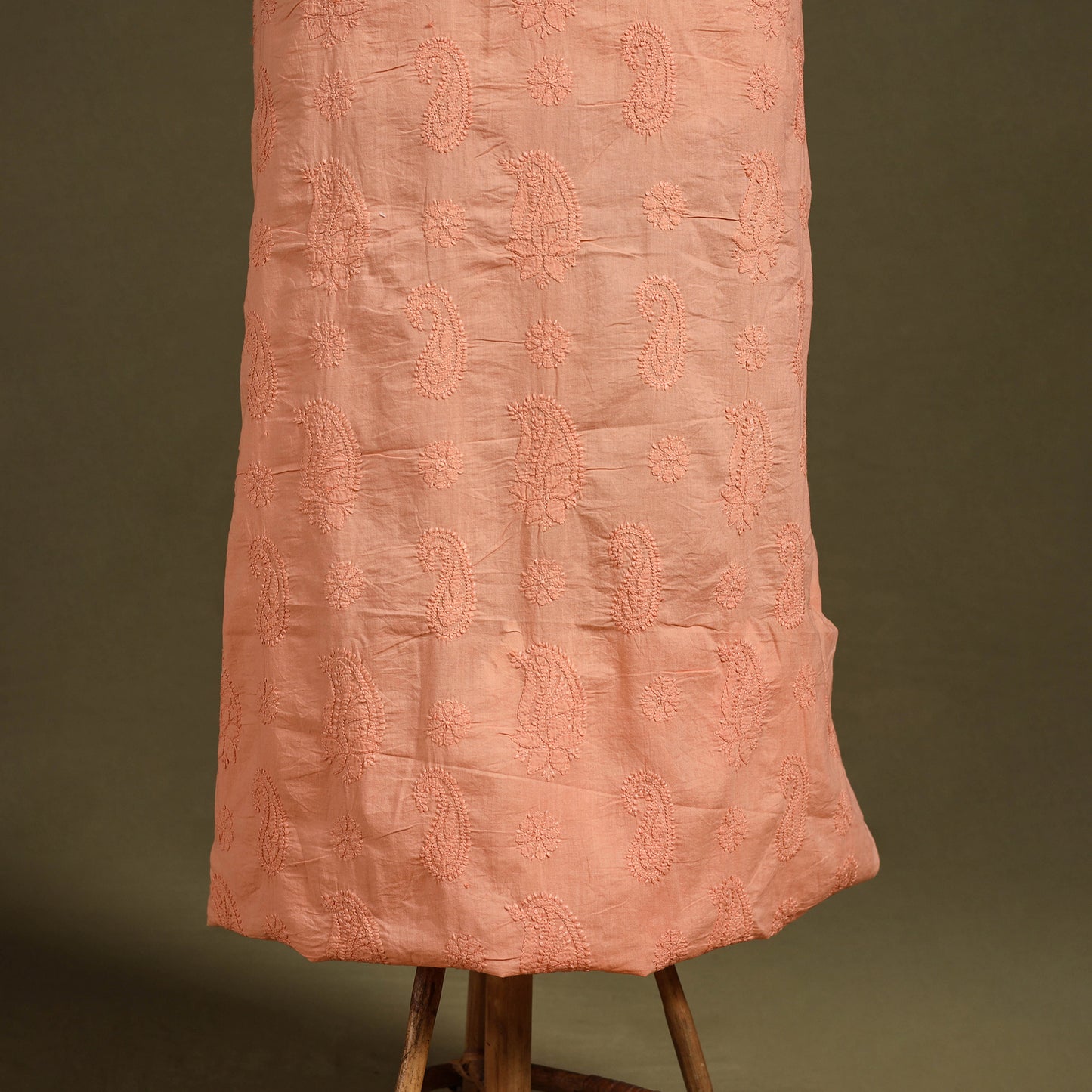 Chikankari Hand Embroidery Mul Cotton Kurta Material