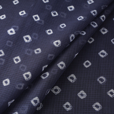 Blue - Kota Doria Cotton Bandhani Tie-Dye Fabric 16