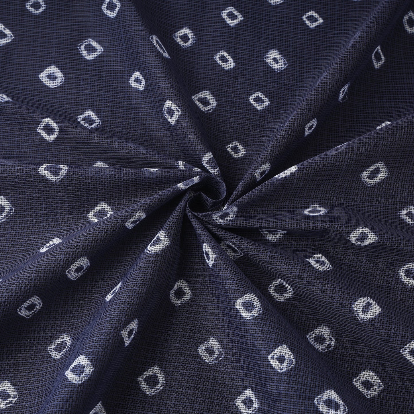 Blue - Kota Doria Cotton Bandhani Tie-Dye Fabric 16