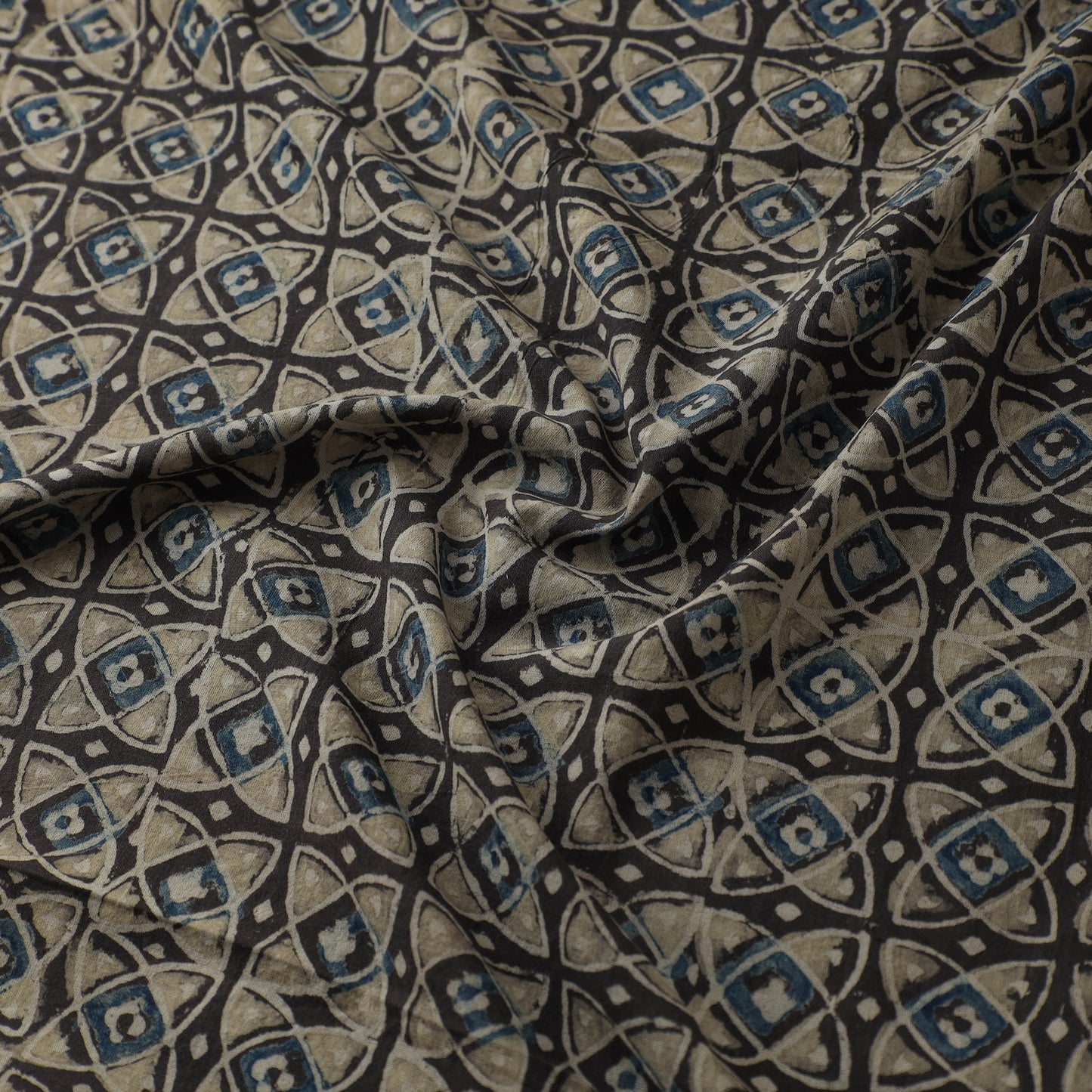Kutch Hand Block Print Natural Dyed Cotton Ajrakh Fabric 10