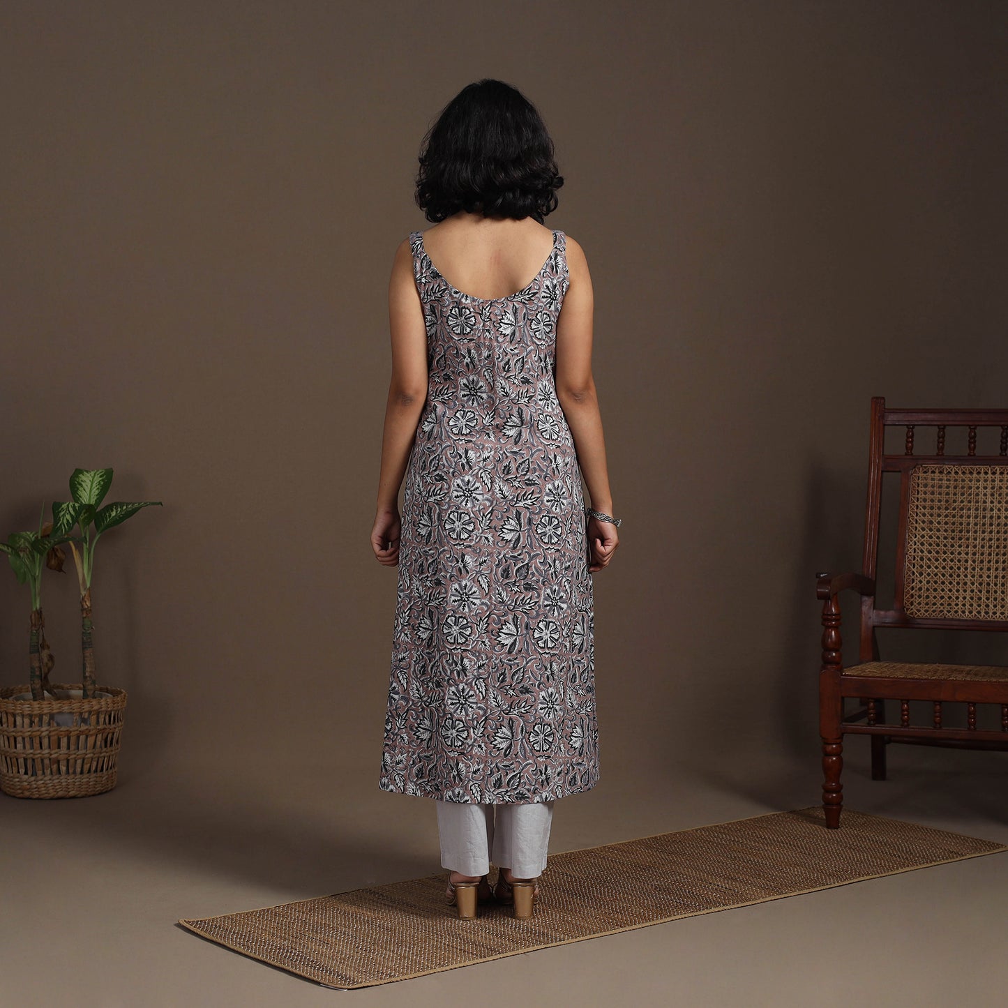 Cotton a-line sanganeri kurta 10 - handcrafted