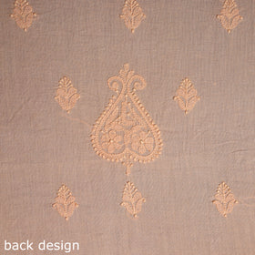 Peach Chikankari Hand Embroidery Mul Cotton Kurta Material