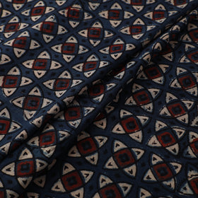 Kutch Hand Block Print Natural Dyed Cotton Ajrakh Fabric 11