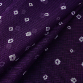 Purple - Kota Doria Cotton Bandhani Tie-Dye Fabric 19