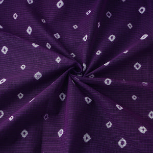 Purple - Kota Doria Cotton Bandhani Tie-Dye Fabric 19
