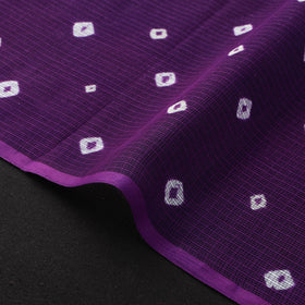Purple - Kota Doria Cotton Bandhani Tie-Dye Fabric 19