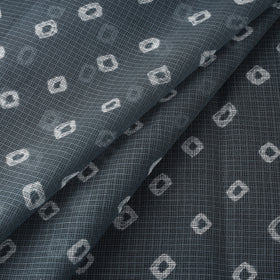 Grey - Kota Doria Cotton Bandhani Tie-Dye Fabric 20