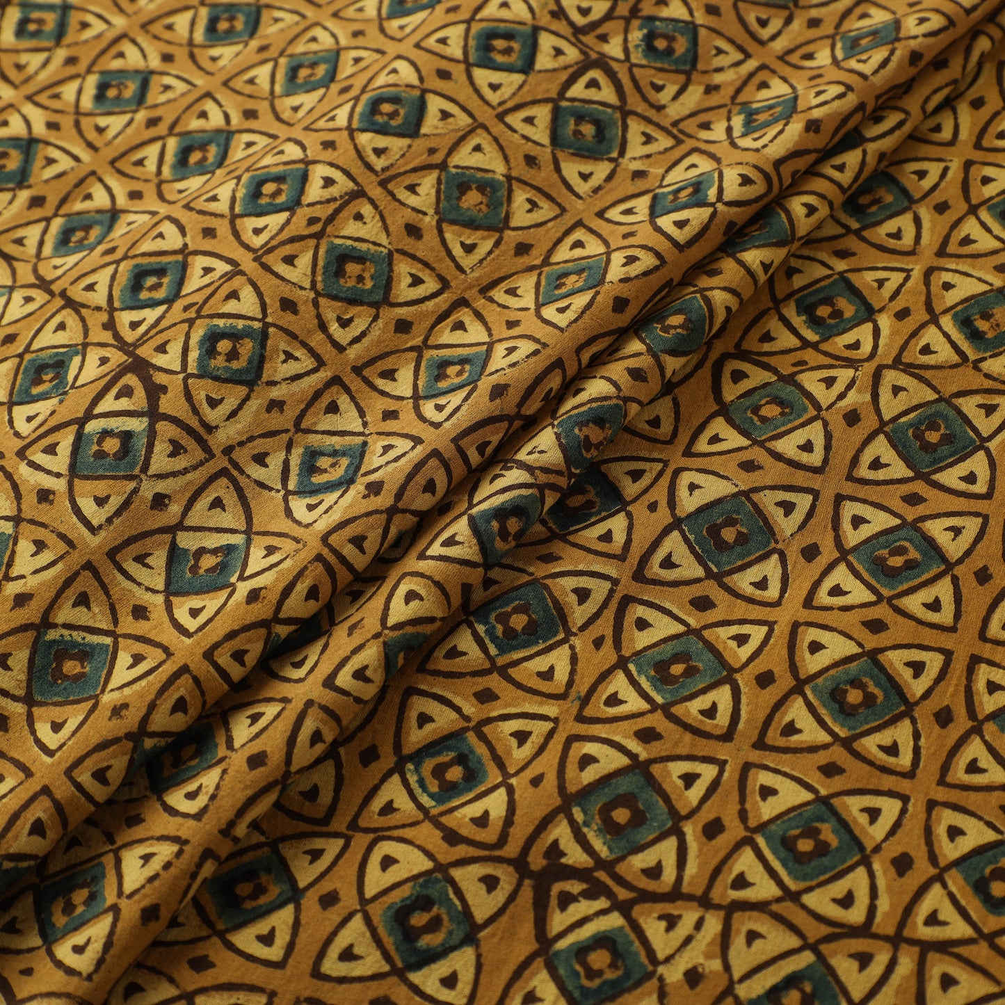 Kutch Hand Block Print Natural Dyed Cotton Ajrakh Fabric 12