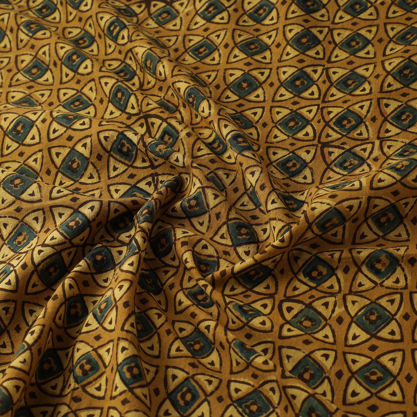 Kutch Hand Block Print Natural Dyed Cotton Ajrakh Fabric 12