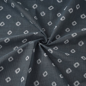 Grey - Kota Doria Cotton Bandhani Tie-Dye Fabric 20