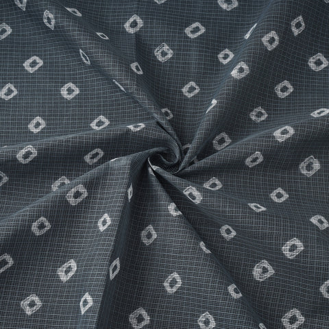 Grey - Kota Doria Cotton Bandhani Tie-Dye Fabric 20