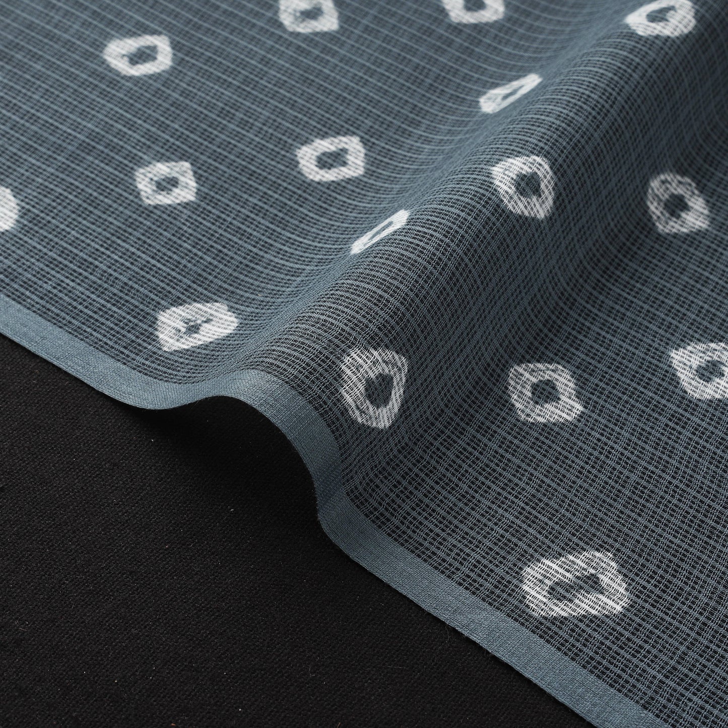 Grey - Kota Doria Cotton Bandhani Tie-Dye Fabric 20