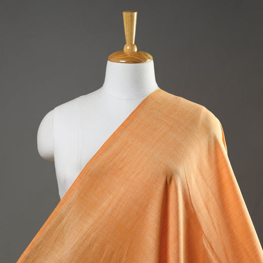 Orange - Mangalagiri Plain Handloom Cotton Fabric