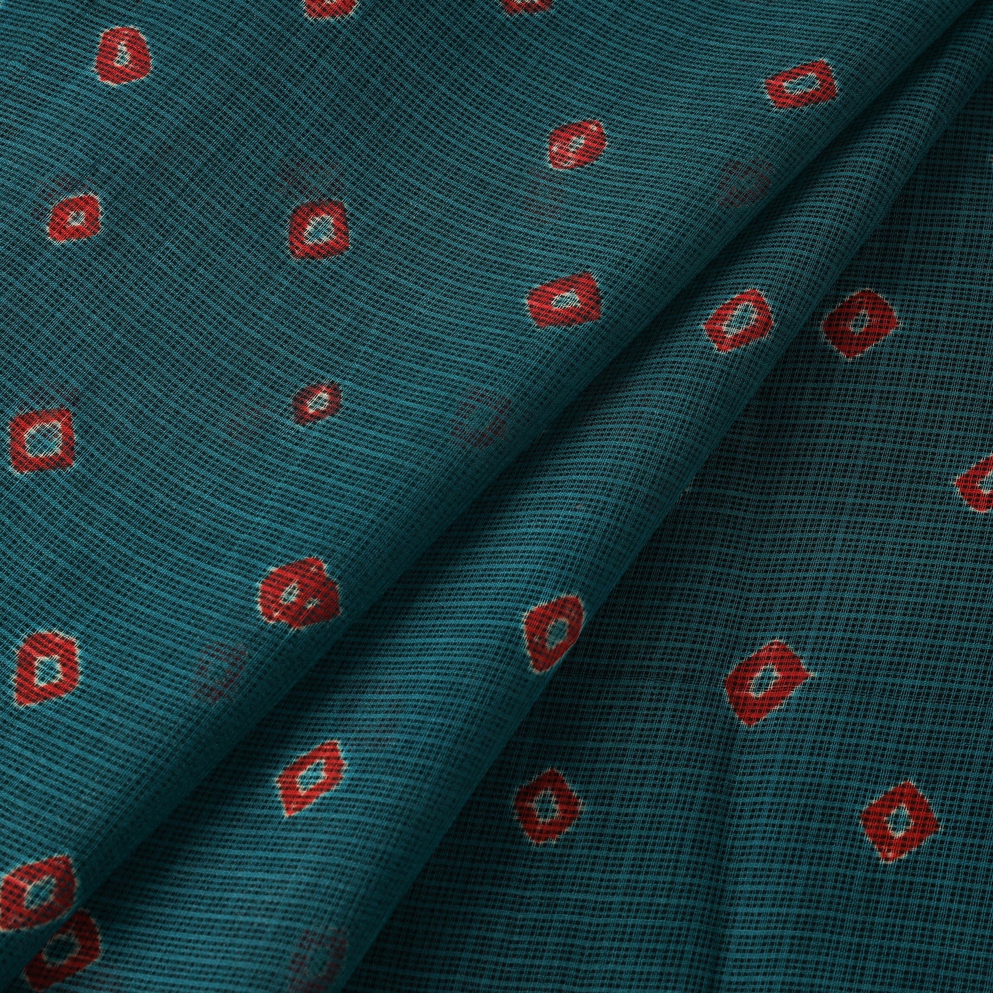 Green - Kota Doria Cotton Bandhani Tie-Dye Fabric 21